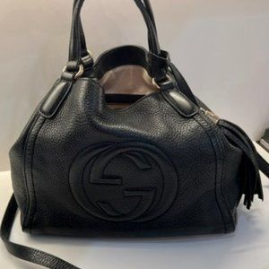Gucci Soho Black Leather Shoulder Bag with Strap